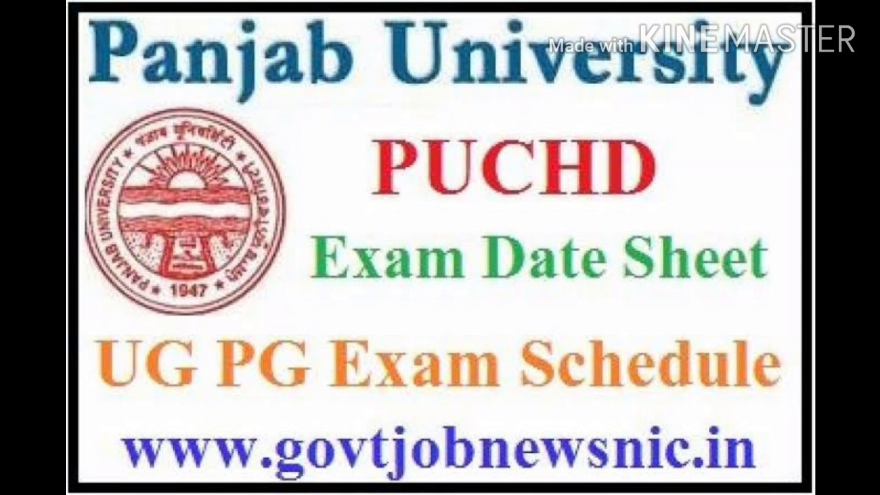 Punjab University puchd Exam date sheet B. Ed 3rd semester 5th semester U G P G Exam schedule