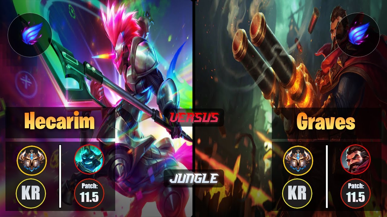 Challenger HECARIM [Phase Rush] (Jungle) VS  GRAVES - Challenger KR Patch 11.5