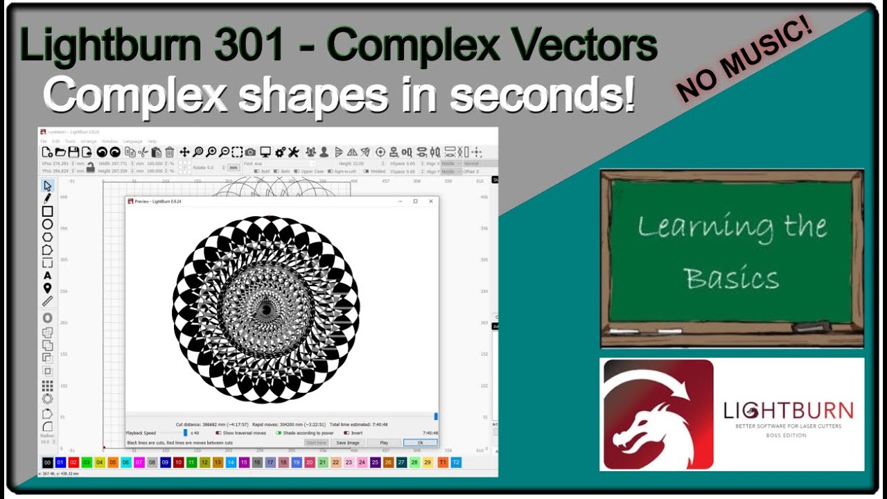 🏫 Lightburn 301 -  Complex Shapes & Vectors in Seconds!