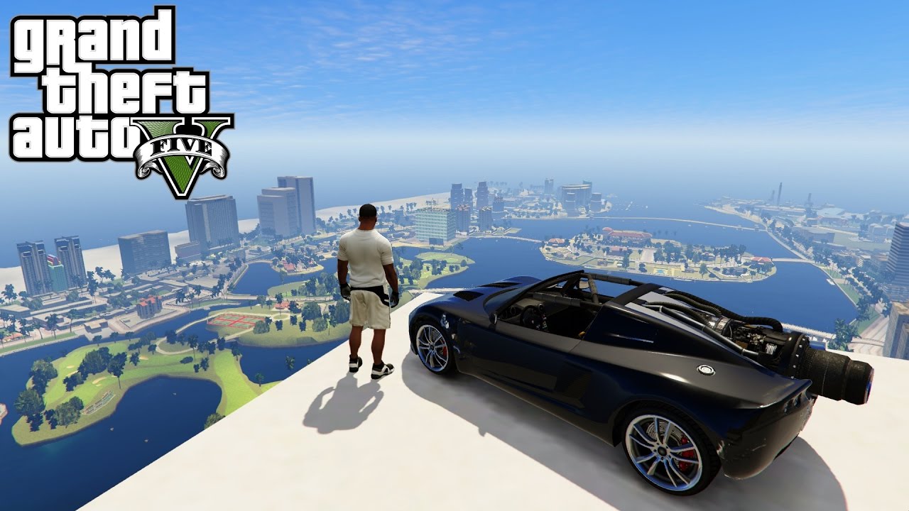 GTA 5 - STUNT DANS LA MAP DE GTA VICE CITY ! C'EST DE LA FOLIE