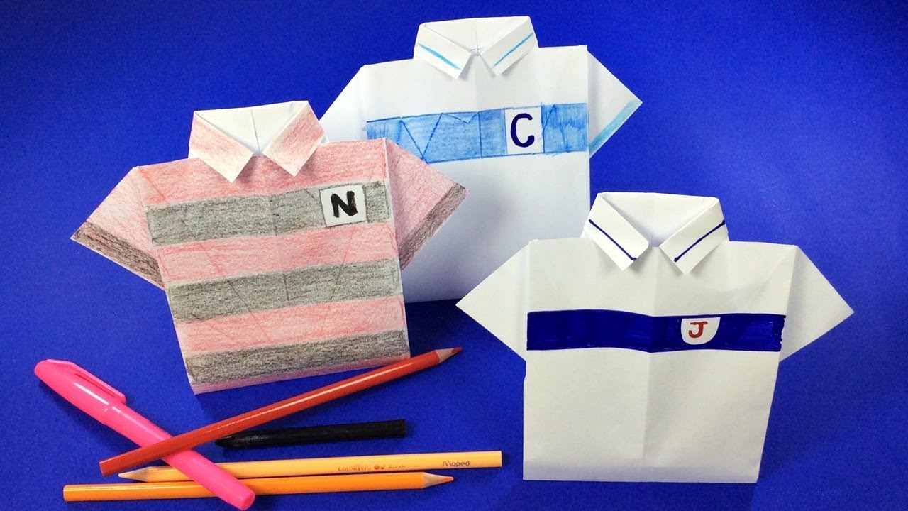 CAMISA de ORIGAMI - CARTÃO DIA DOS PAIS - DOBRADURA de PAPEL - Passo a Passo