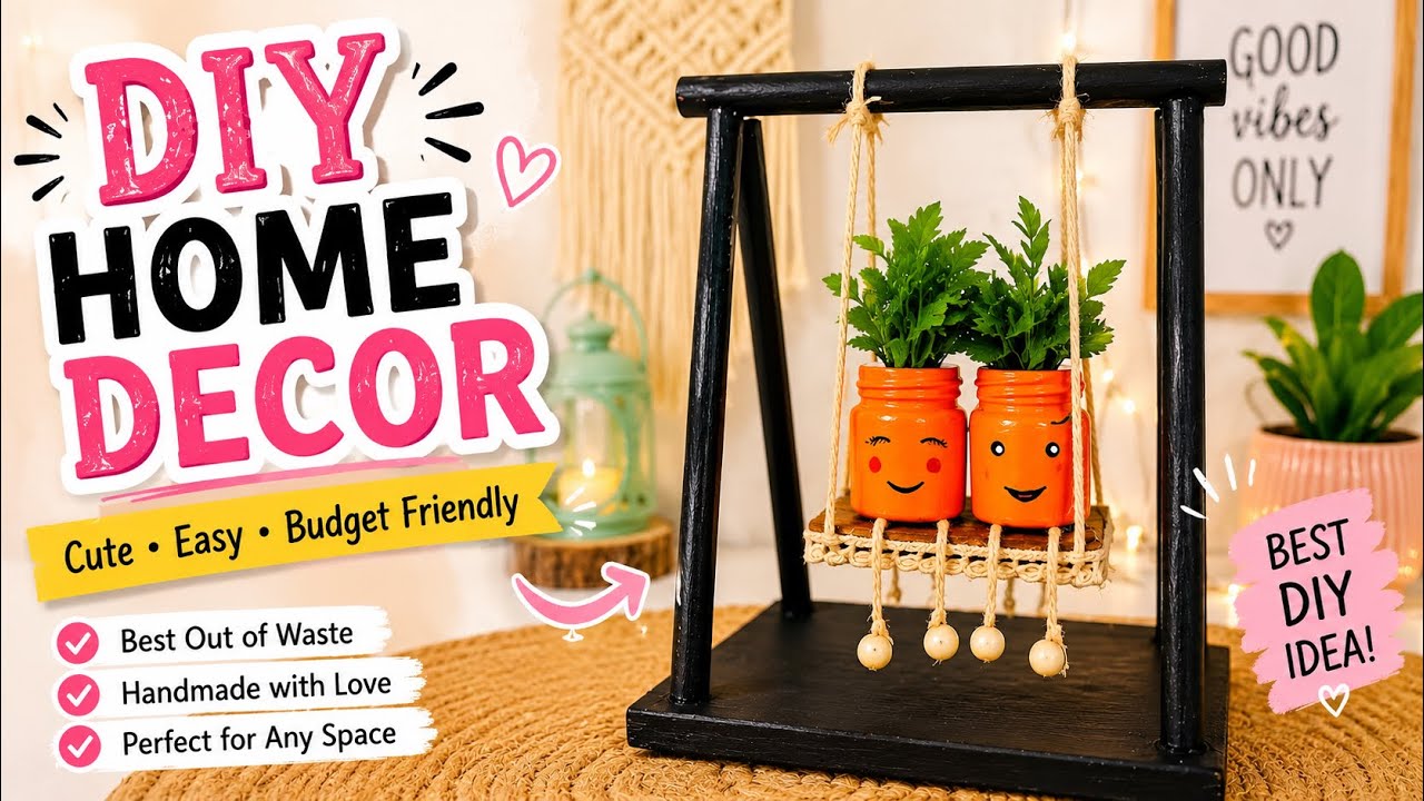 DIY Mini Swing| How to make  mini swing | swing from cardboard | diy mini jhula  | diy home decor