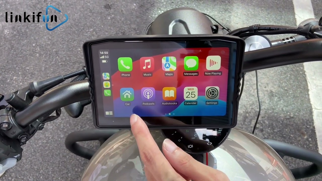 Linkifun MT8 Motorcycle Navigation Screen Demo | Wireless CarPlay & Android Auto in Action