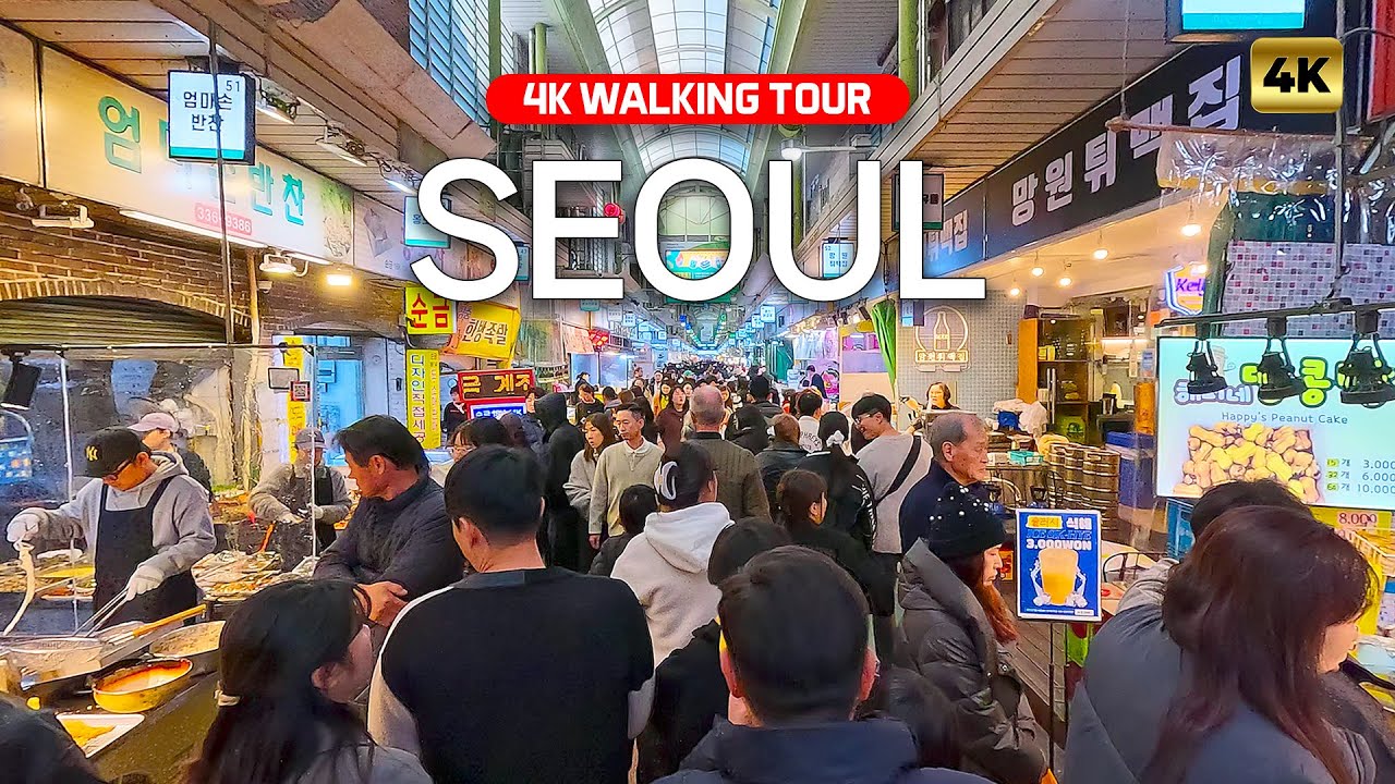 Seoul Korea 4K HDR Walking Tour - Mangwon Market Street Food Paradise | Traditional Korean Market
