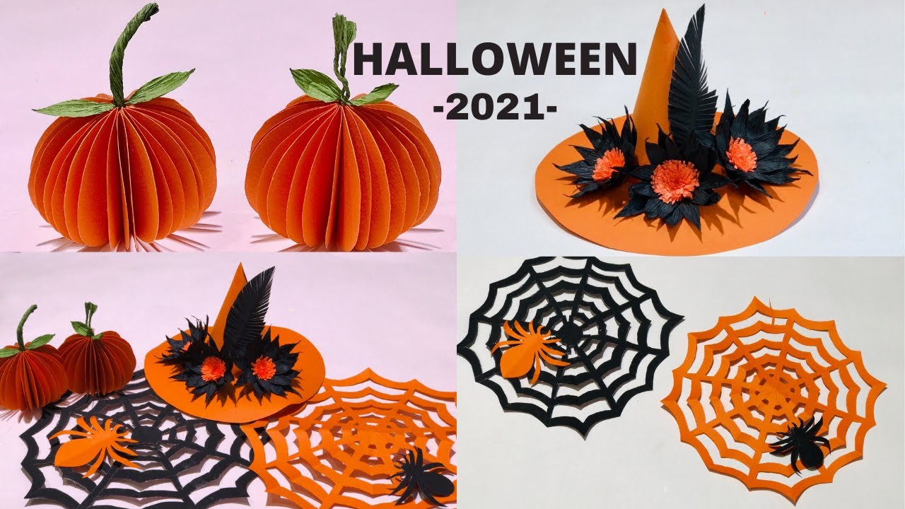 DIY || Halloween Decorations || Trang Tr&iacute; Halloween Bằng Giấy || EVIG Trang Handmade