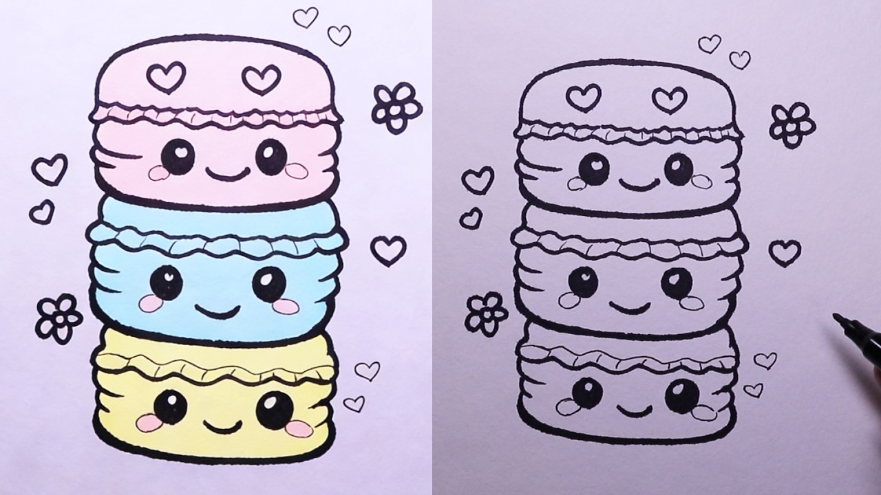 Как нарисовать милые макароны | Урок рисования для начинающих (пошаговый)