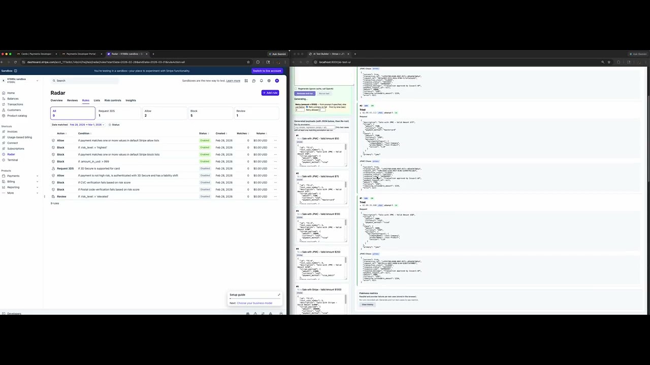 Vibe Coding Project - API Integration with Stripe and JPMC for payment processing