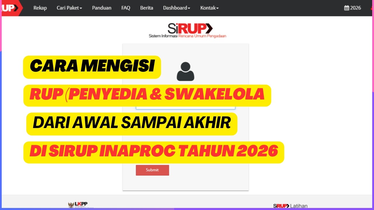 Cara Mengisi RUP dari awal sampai akhir di Sirup Inaproc Tahun 2026