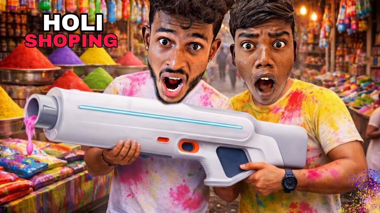 CHOTU KA SMART ELECTRIC PICHKARI | HOLI SHOPING WITH FAMILY #factfireking 
