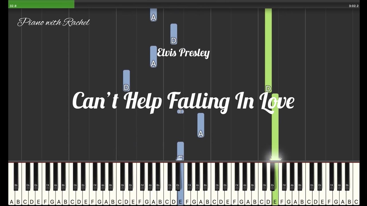Elvis Presley | Can't Help Falling In Love | Synthesia Piano Tutorial | By Piano with Rachel