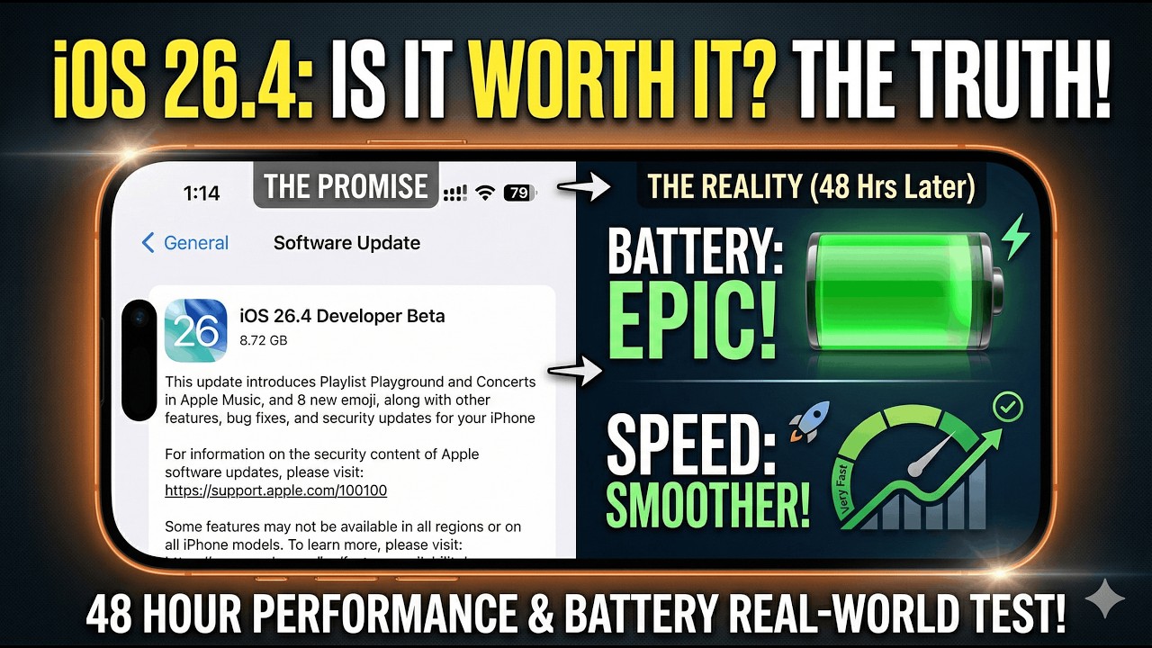 iOS 26.4: 48 часов спустя: время автономной работы, производительность и стоит ли обновляться?!