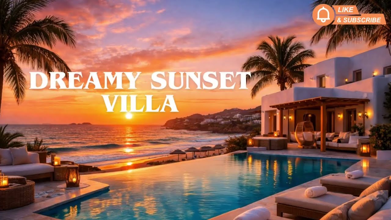 Smooth Saxophone Chillout • Sunset Villa Ocean Waves | Relaxing Music No Ads 2 Hours
