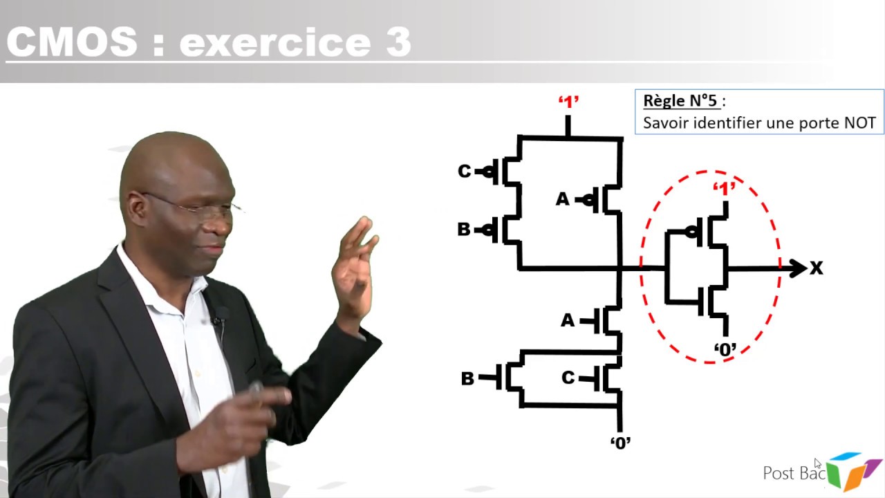 Chapitre 1.7.8 : Logique, Porte CMOS exercice 3