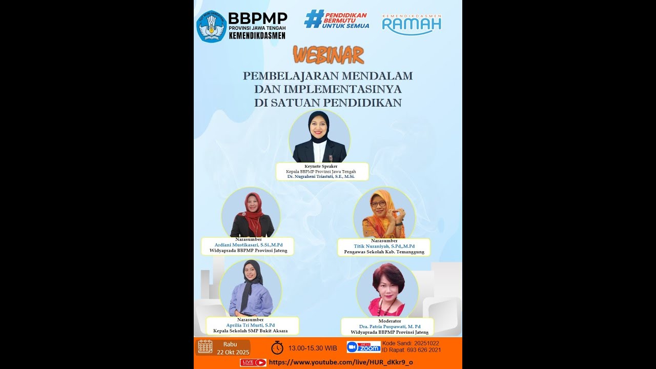 Webinar Pembelajaran Mendalam dan Implementasinya di Satuan Pendidikan