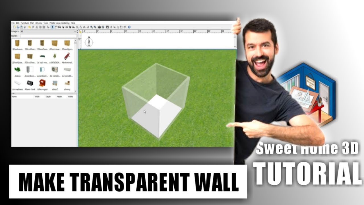 How To Make Transparent Walls In Sweet Home 3D || Sweet Home 3D Tutorial