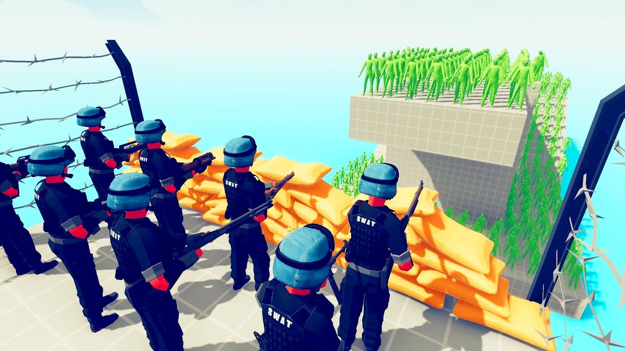 SWAT vs Zombie 100 Units - Totally Accurate Battle Simulator TABS