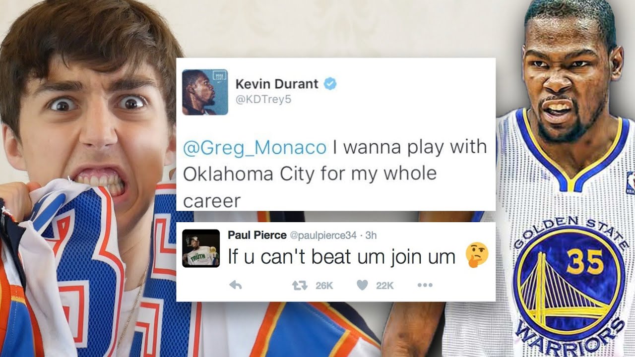 THUNDER FAN REACTION TO TWEETS ABOUT KEVIN DURANT JOINING THE GOLDEN STATE WARRIORS