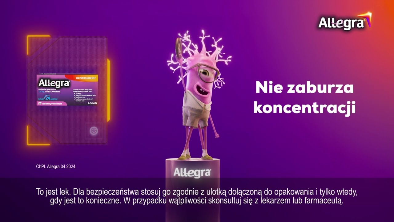 Allegra. Oczywisty wyb&oacute;r. | Allegra działa szybko, aż do 24h i nie zaburza koncentracji