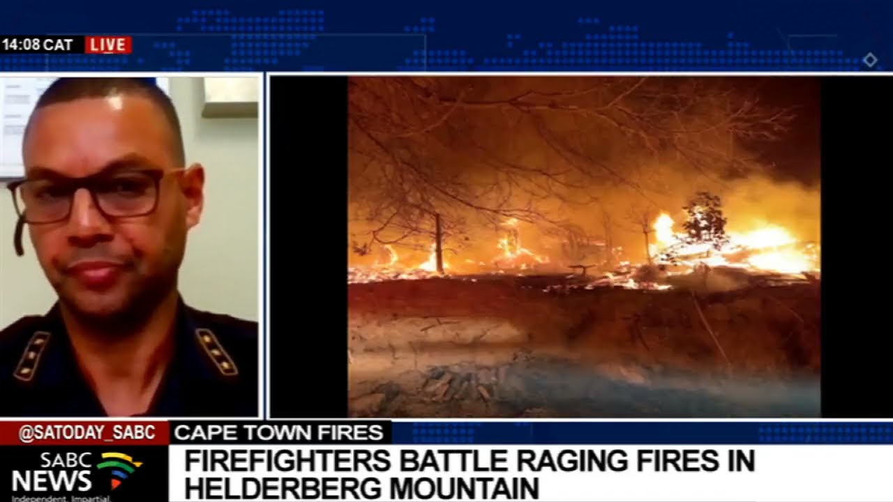 Fire fighters battle raging fires in Helderberg mountain