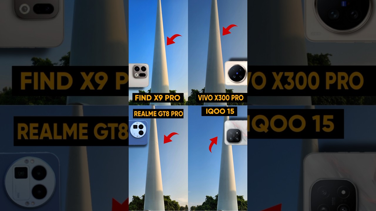Oppo Find X9 Pro vs IQOO 15 vs Vivo X300 Pro vs Realme GT 8 Pro Camera Test Comparison #x300pro