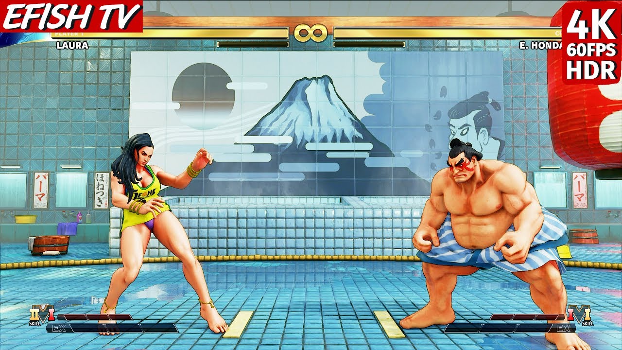 Laura vs E. Honda (Hardest AI) - Street Fighter V | 4K 60FPS HDR