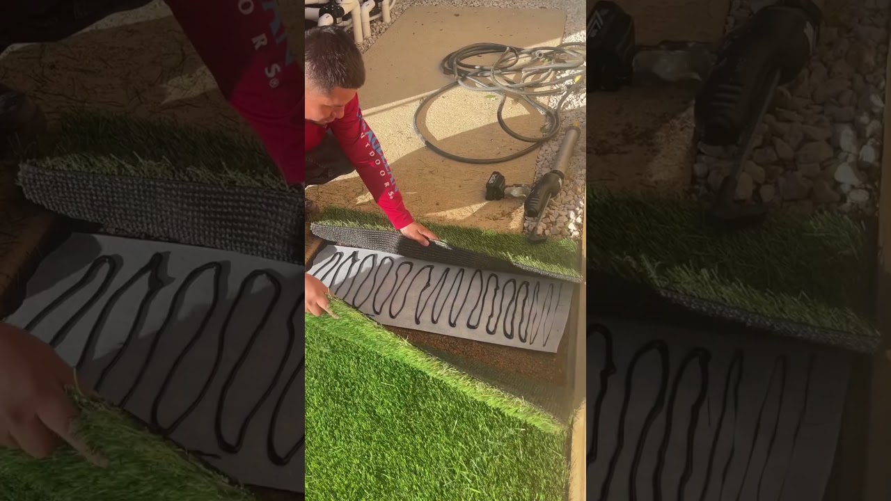 SYNTHETIC TURF INSTALLATION: How To Install Artificial Grass #lawncare  #artificialturf #shorts