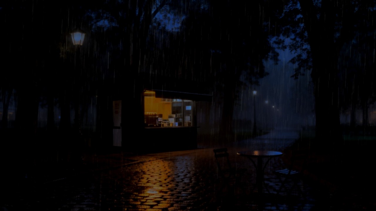 Deep Sleep Rain Sounds 🌧️ Heavy Rain & Gentle Distant Thunder in a Peaceful Midnight Forest