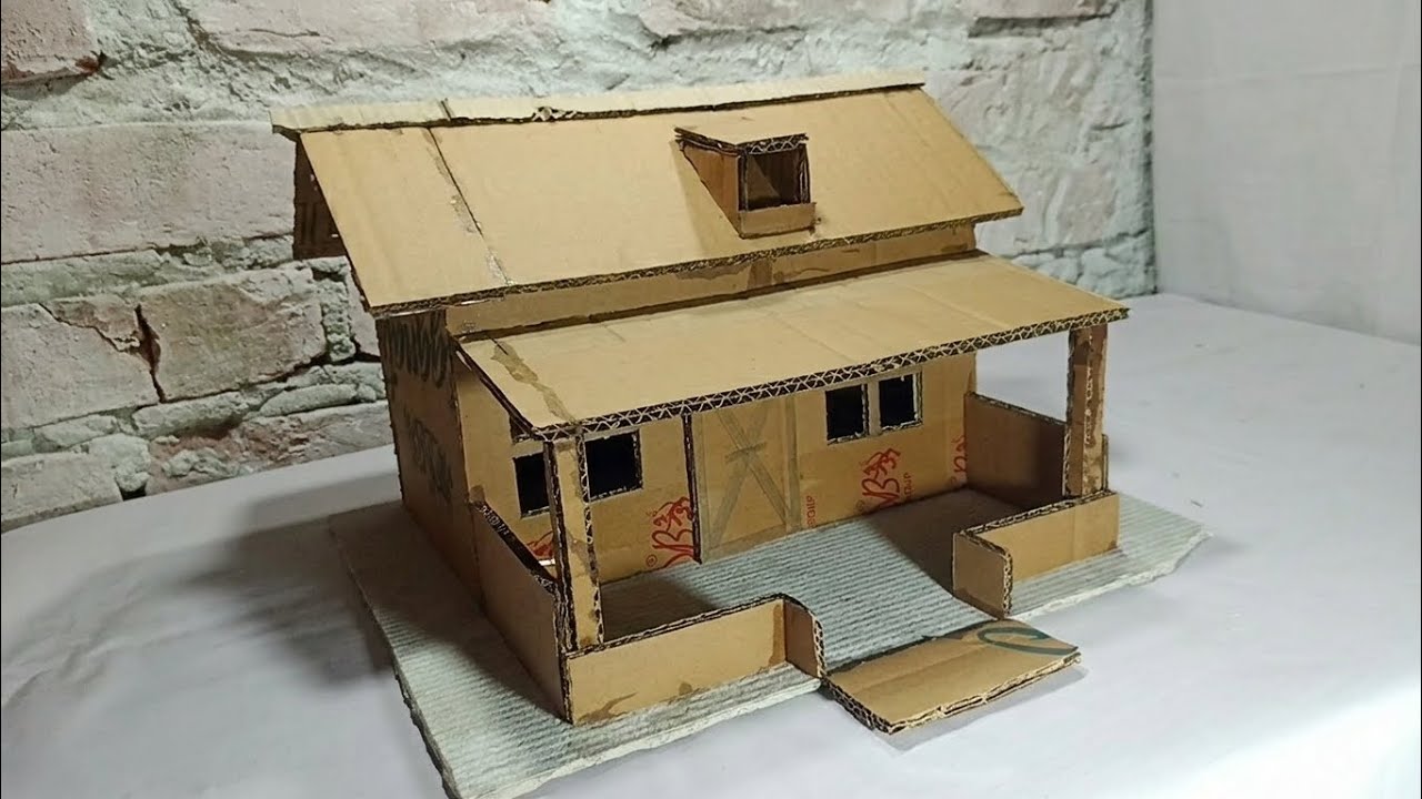 DIY Mini House Model || How to Make a Beautiful Cardboard House |🏠 From Waste Cardboard Material.