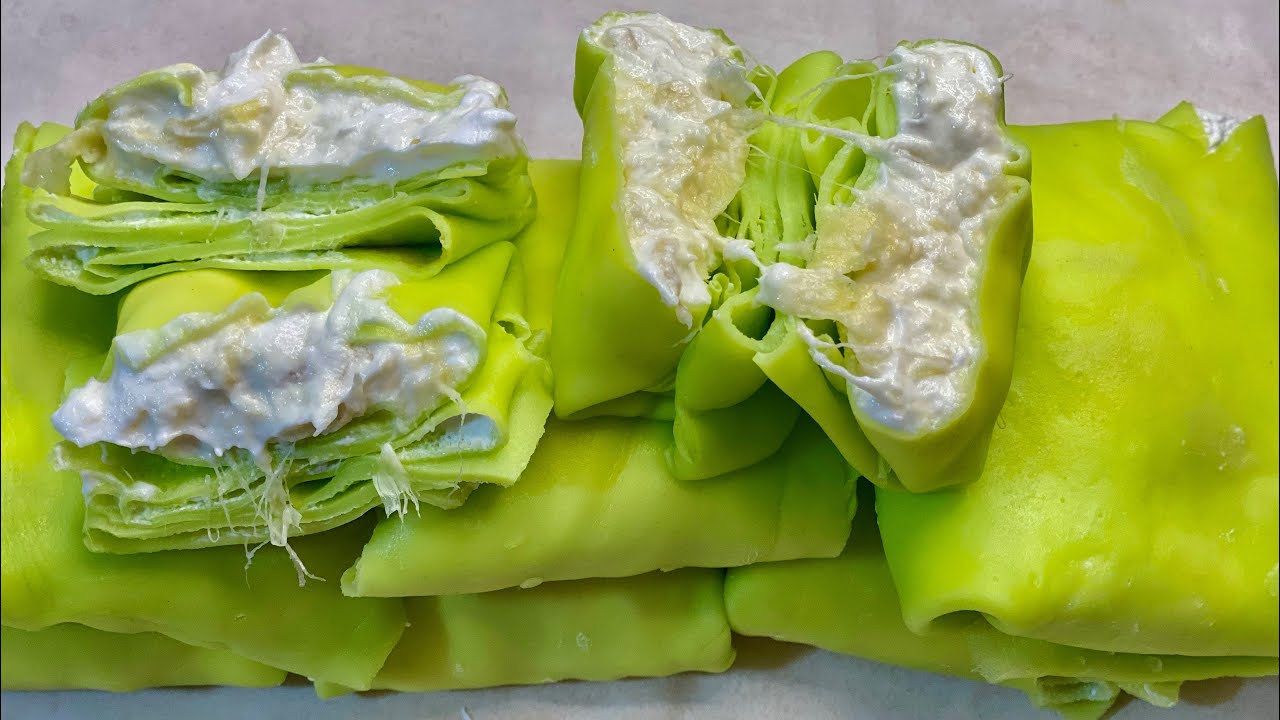 Easy recipe to make delicious durian crepe cake 