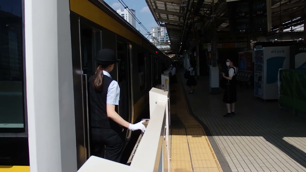 【ホームドア設置後】総武線市ヶ谷駅での車掌動作MT１