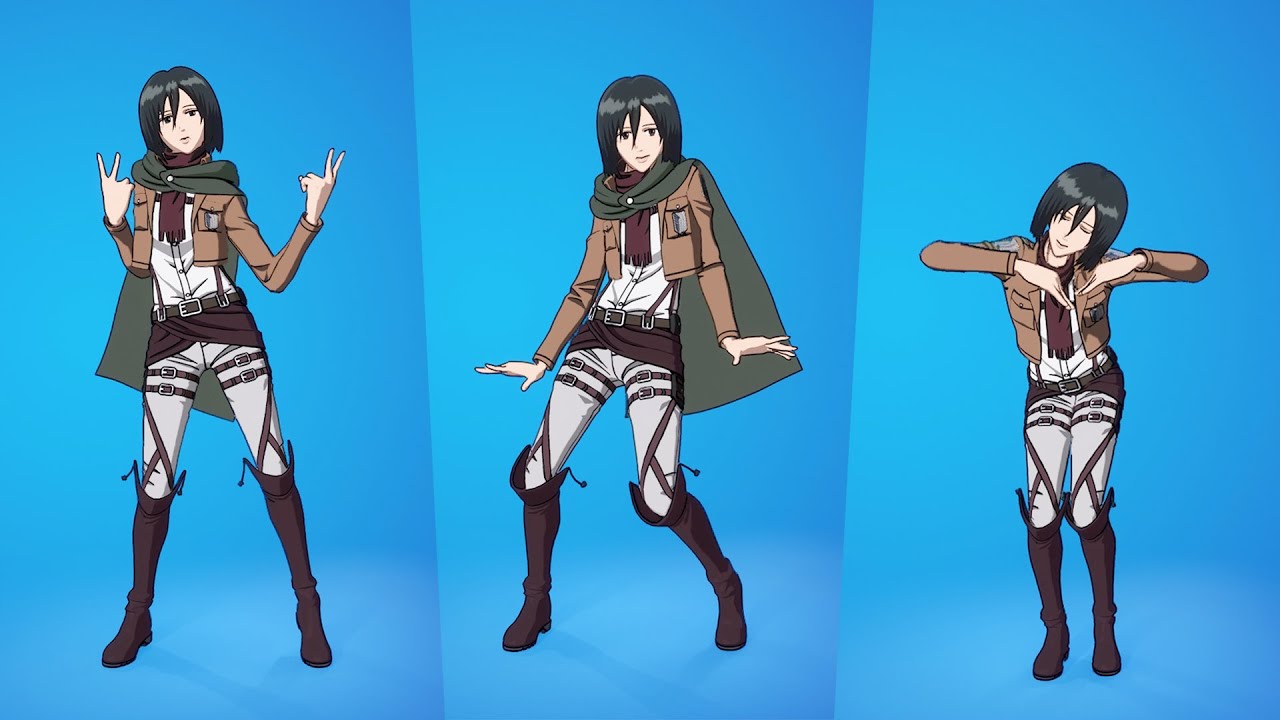 Mikasa Ackermann Skin Showcase with Emotes and Dances | Fortnite Battle Royale Mikasa Ackermann Skin