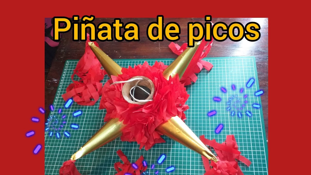 como hacer una piñata tradicional de  picos  con cántaro de barro (piñata de estrella ) 🎉🎊