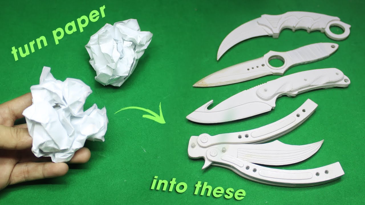 I made my CSGO Knives from Unused PAPER at home - Compilation