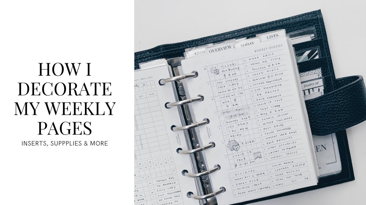 HOW I DECORATE MY WEEKLY INSERTS | FAVORITE INSERTS + SUPPLIES | MINIMAL POCKET RINGS INSERT FLIP