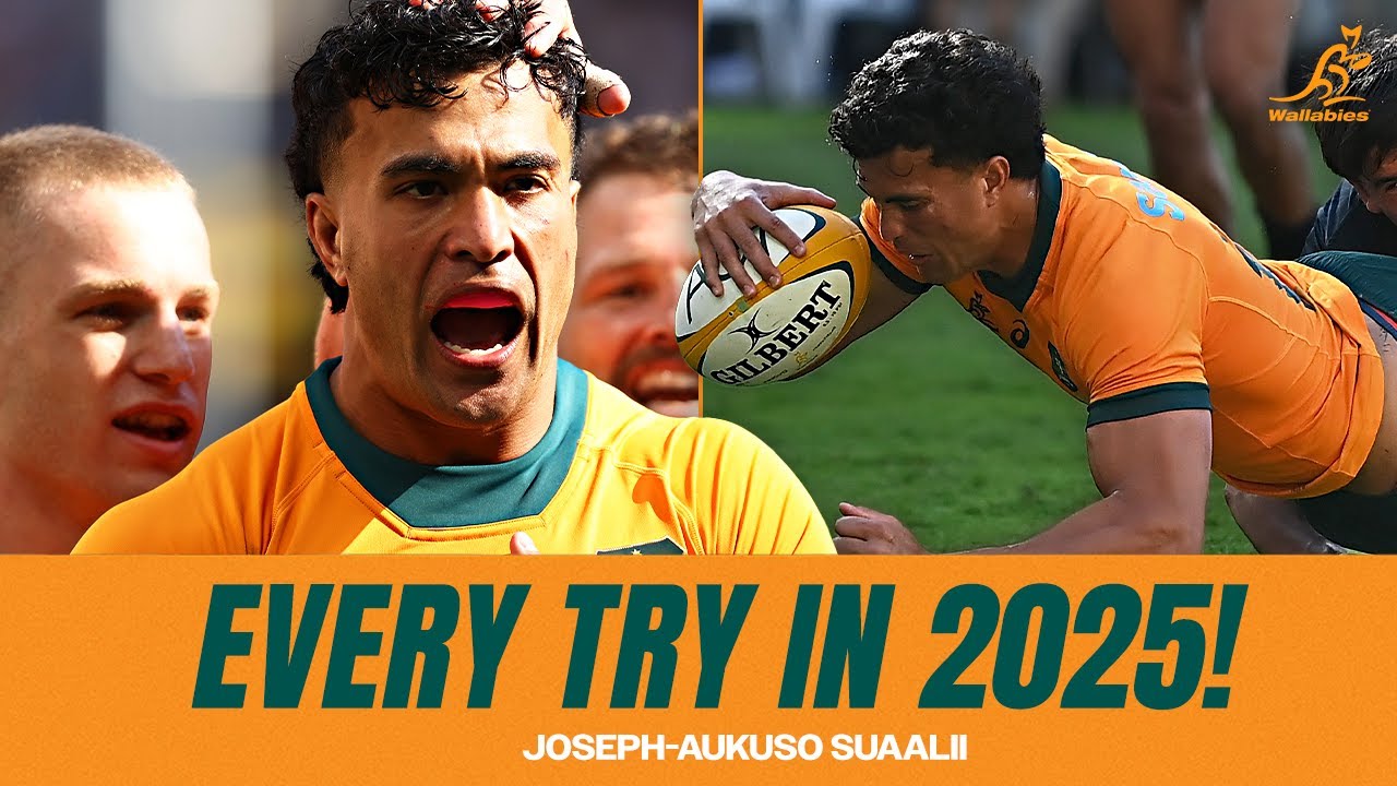 Every Joseph Suaalii Try For The Wallabies In 2025 | Wallabies Highlights