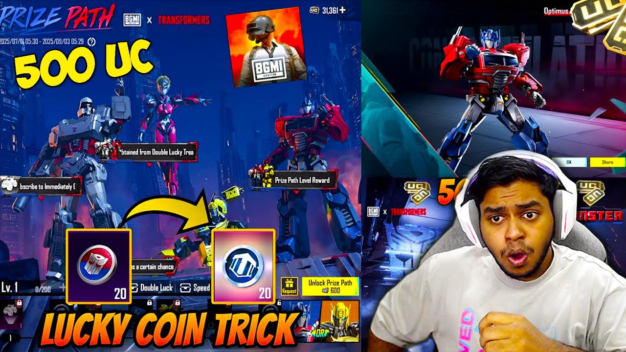 WORLD's LUCKY 500 UC TRANSFORMERS PRIZE PATH SPIN?? HOW TO KILL TRANSFORMER PUBG MOBILE