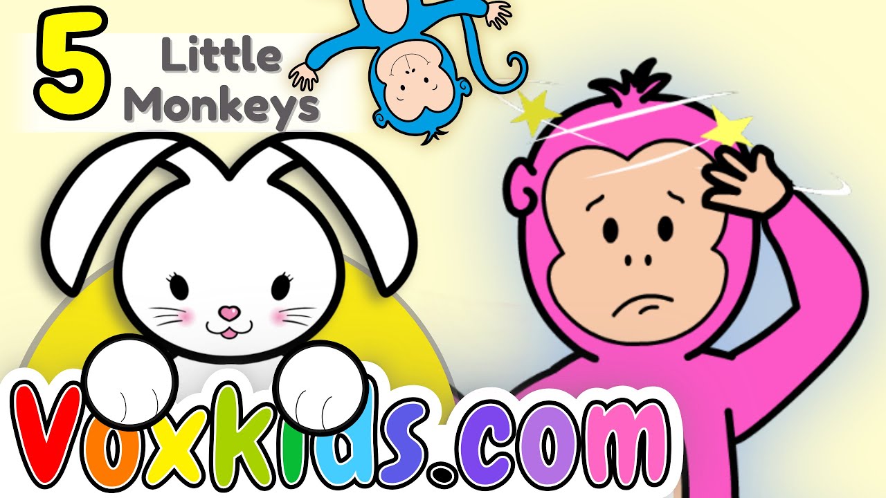 🐵 5 Little Monkeys Jumping on the Bed 🎵 | Counting Song | VoxKids™ by MyVoxSongs Nursery Rhymes