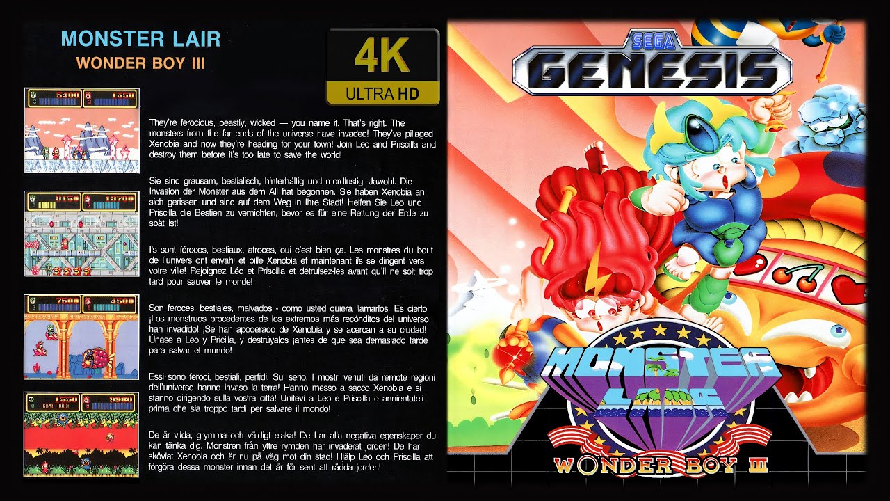 Wonder Boy III: Monster Lair | 4K60ᶠᵖˢ | Longplay (SEGA Genesis)