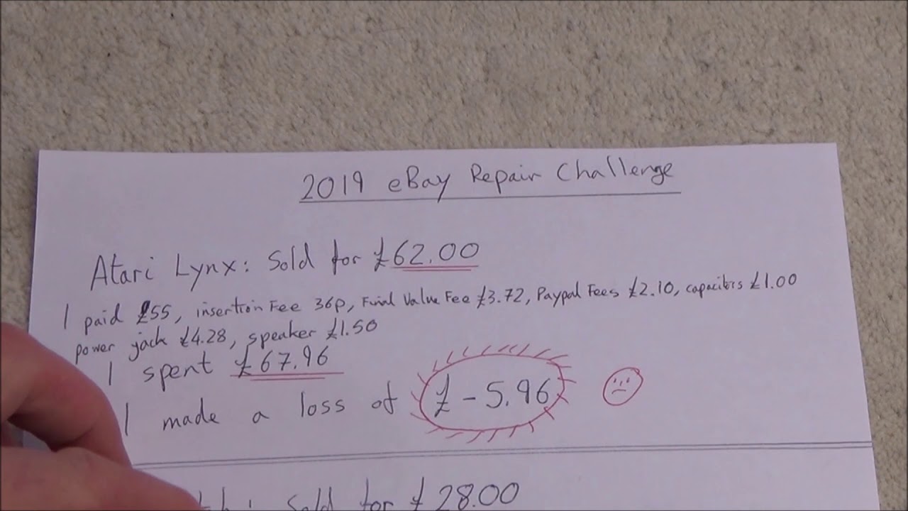 2019 eBay Repair Challenge Final Results for My Mate Vince