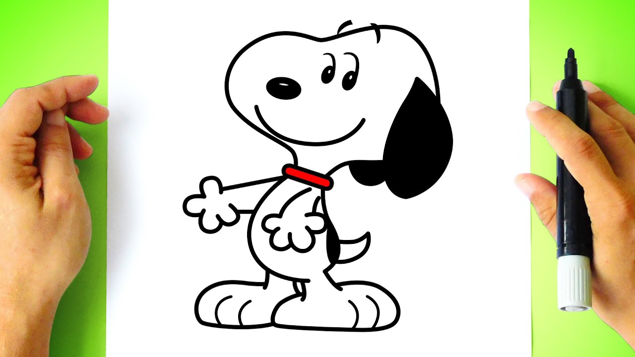Como DESENHAR o SNOOPY - Cómo DIBUJAR a SNOOPY - Peanuts Dog - Drawing Tutorial
