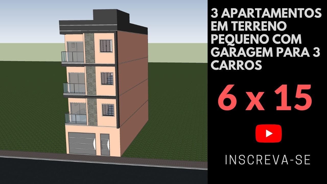COMO FAZER 3 APARTAMENTOS COM ESTACIONAMENTO EM TERRENO DE 6 X 15 ! ESSE PROJETO FICOU TOP DEMAIS!