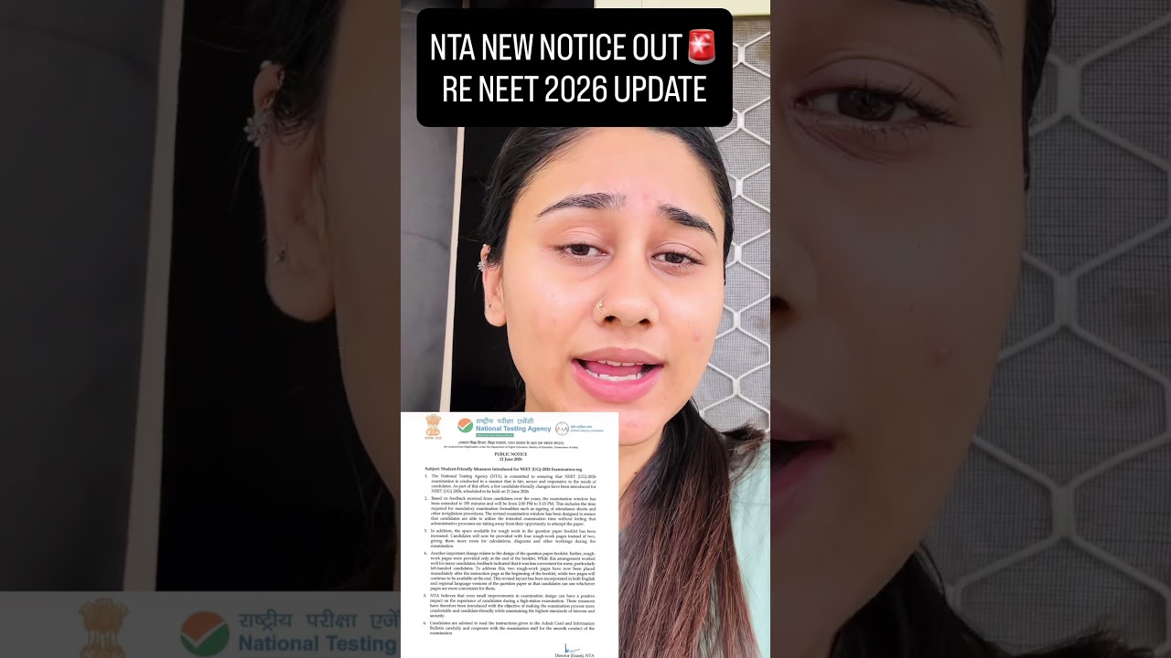 NTA New Update out 🚨 RE-NEET 2026 Update. #nta #ntaupdate #reneet2026