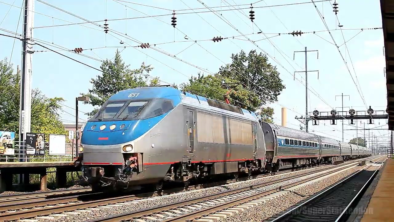 Amtrak and New Jersey Transit at North Elizabeth Station AM Rush Hour