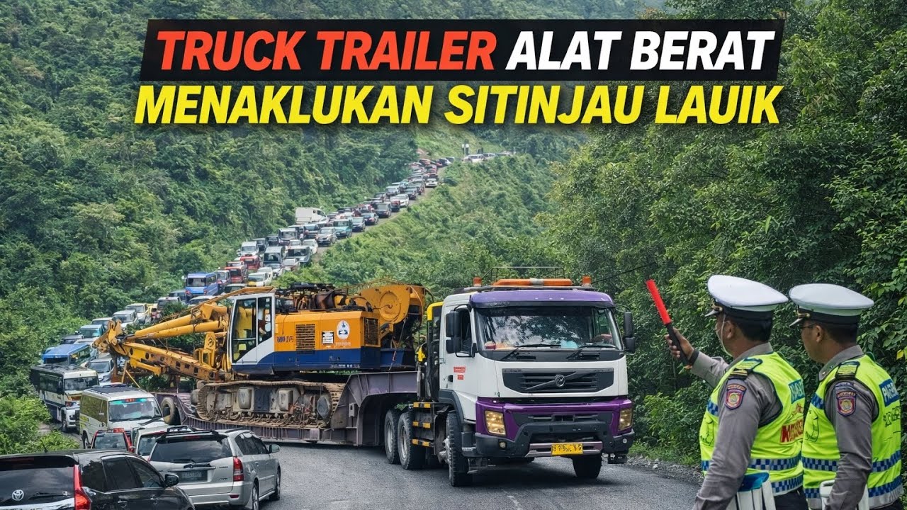 LIVE SITINJAU LAUIK TERKINI!! ALAT BERAT 90 TON MENAKLUKAN JALUR SITINJAU LAUIK MACET TOTAL