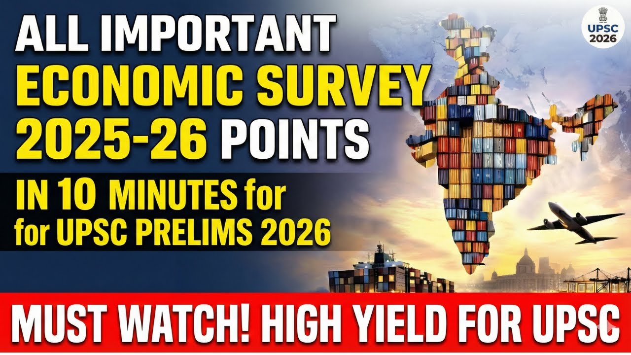 All Important Economic Survey 2025-26 Points in 10 Minutes for UPSC Prelims 2026