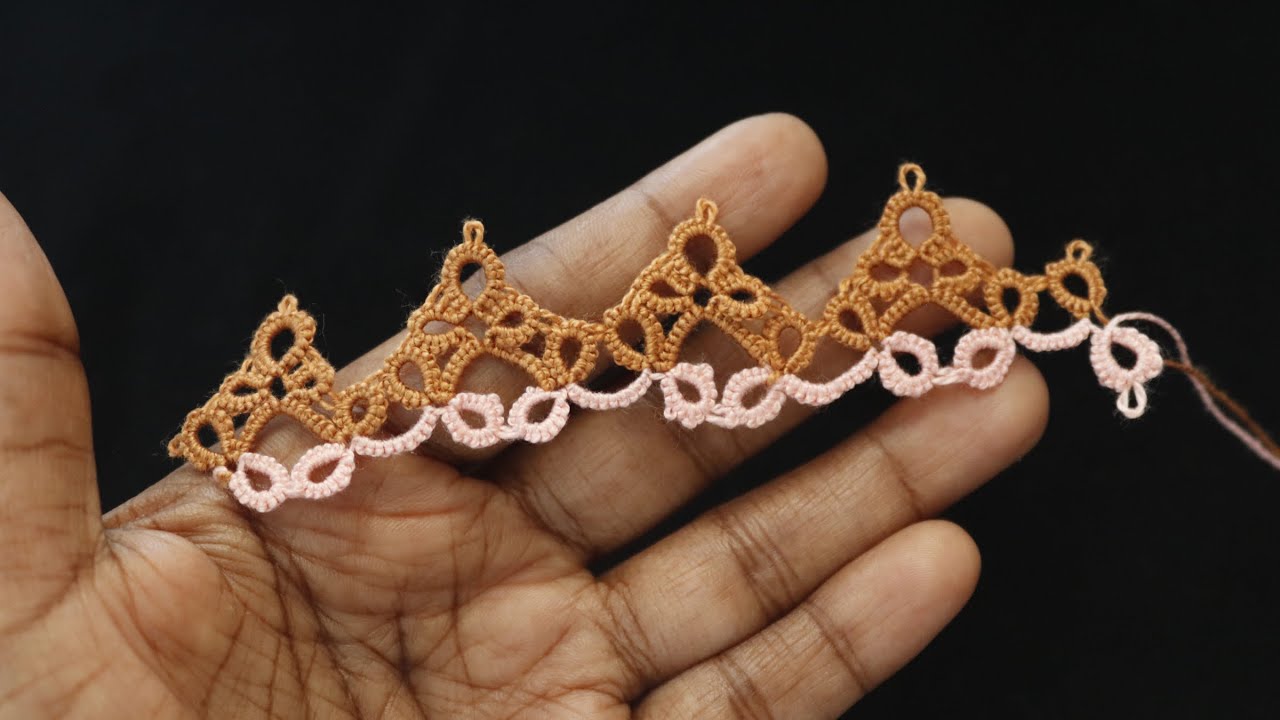 # shuttle tatting # tatting border lace | In Tamil |Thread and Needle
