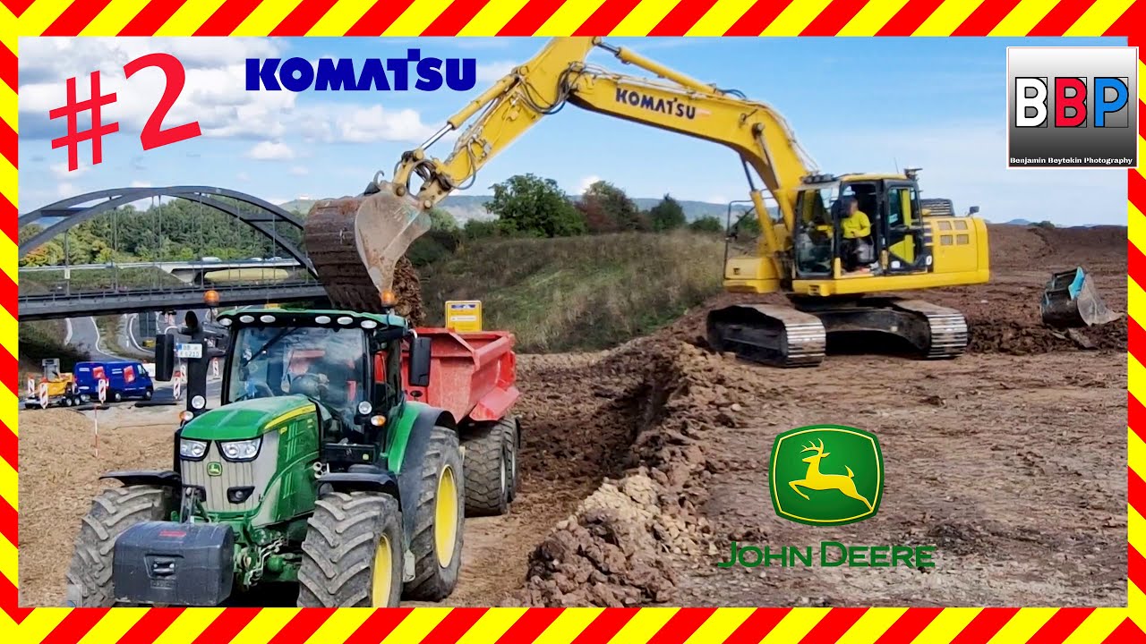 Komatsu PC240-11 & John Deere 6215R, B 28 Rottenburg, 30.09.2022. #2