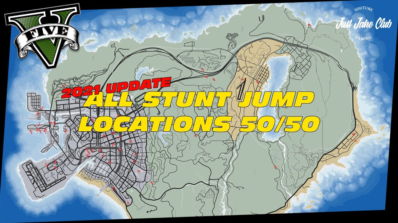 All Stunt Jump Locations | 50/50 Full Guide Tutorial | GTA V Online | 2021 Updated Version