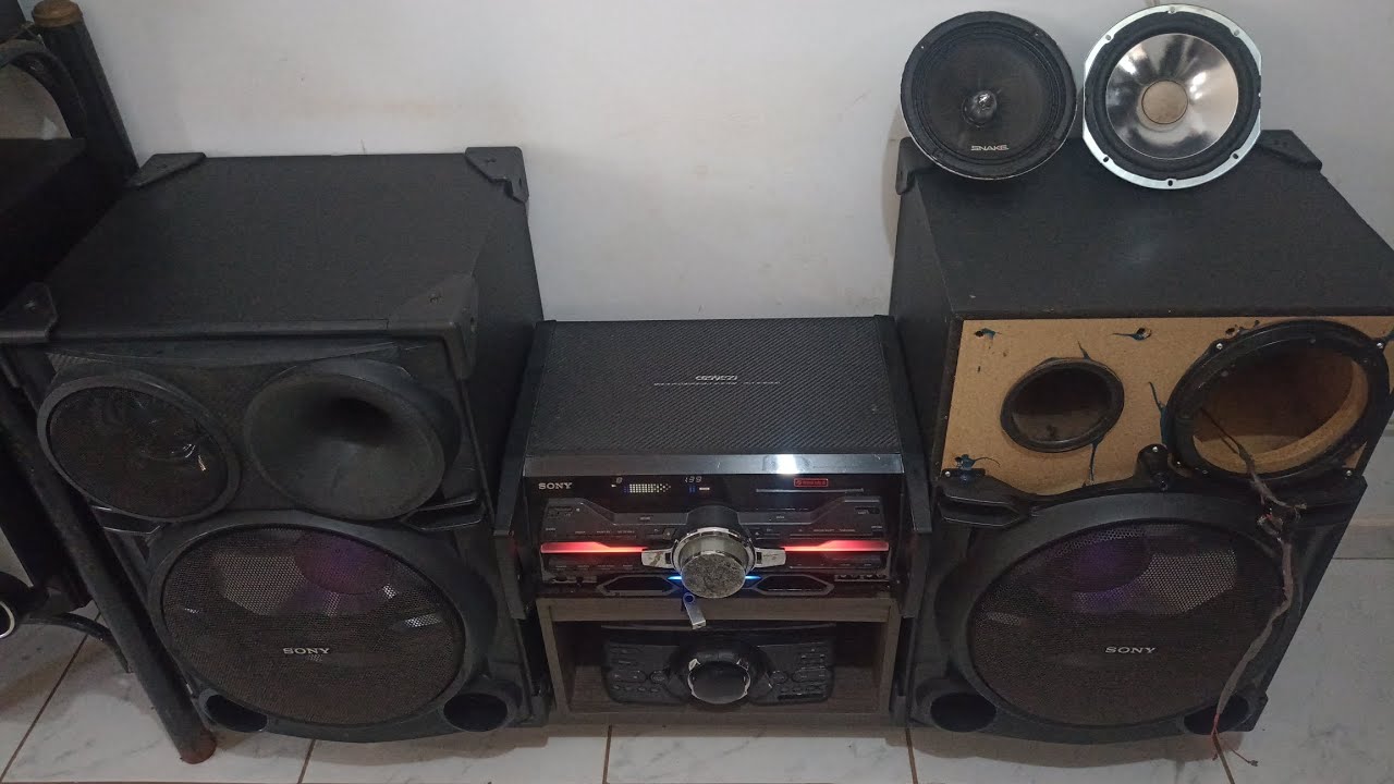 Como melhorar a qualidade e a potência do Sony SH2000 usando falante automotivo (agora vai). #viral