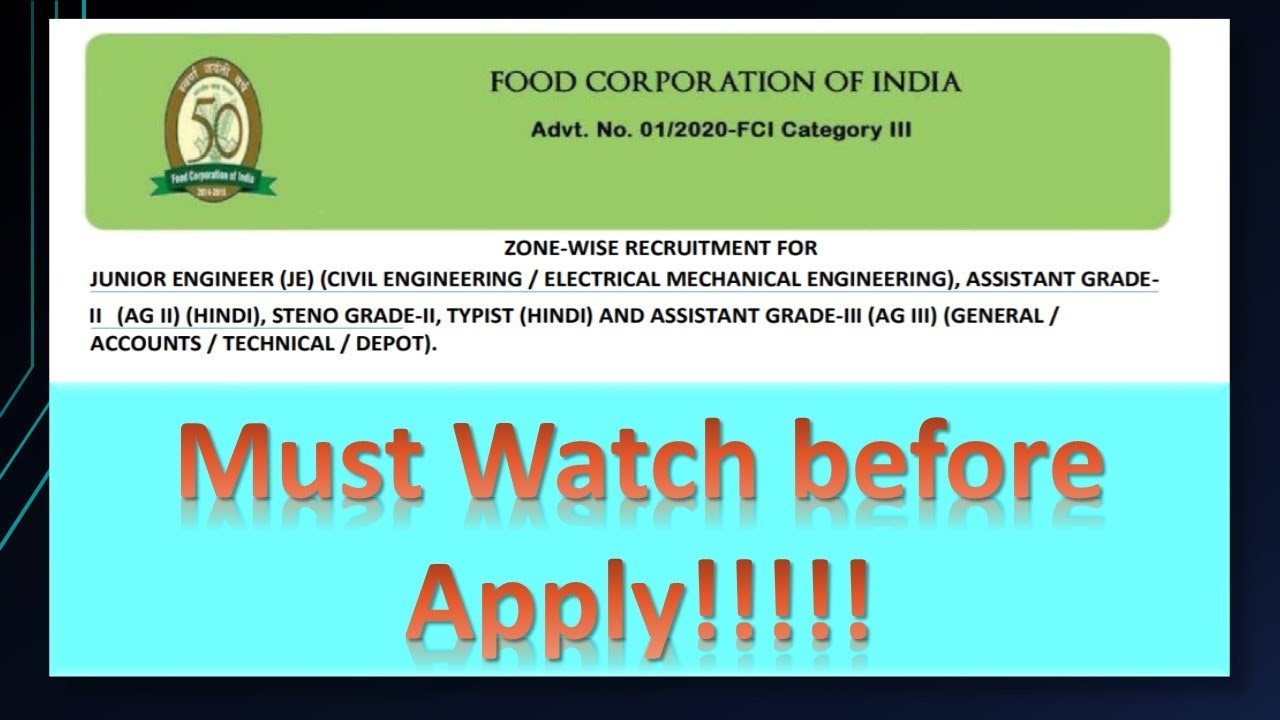 FCI Recruitment 2020 I Accounts Assistant I B.Com Graduate I Fact Checking